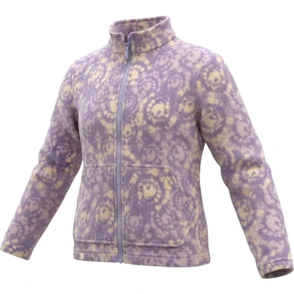 Eddie Bauer Kids Purple Yellow Swirl Full Zip Fleece Jacket  Size S 7/8